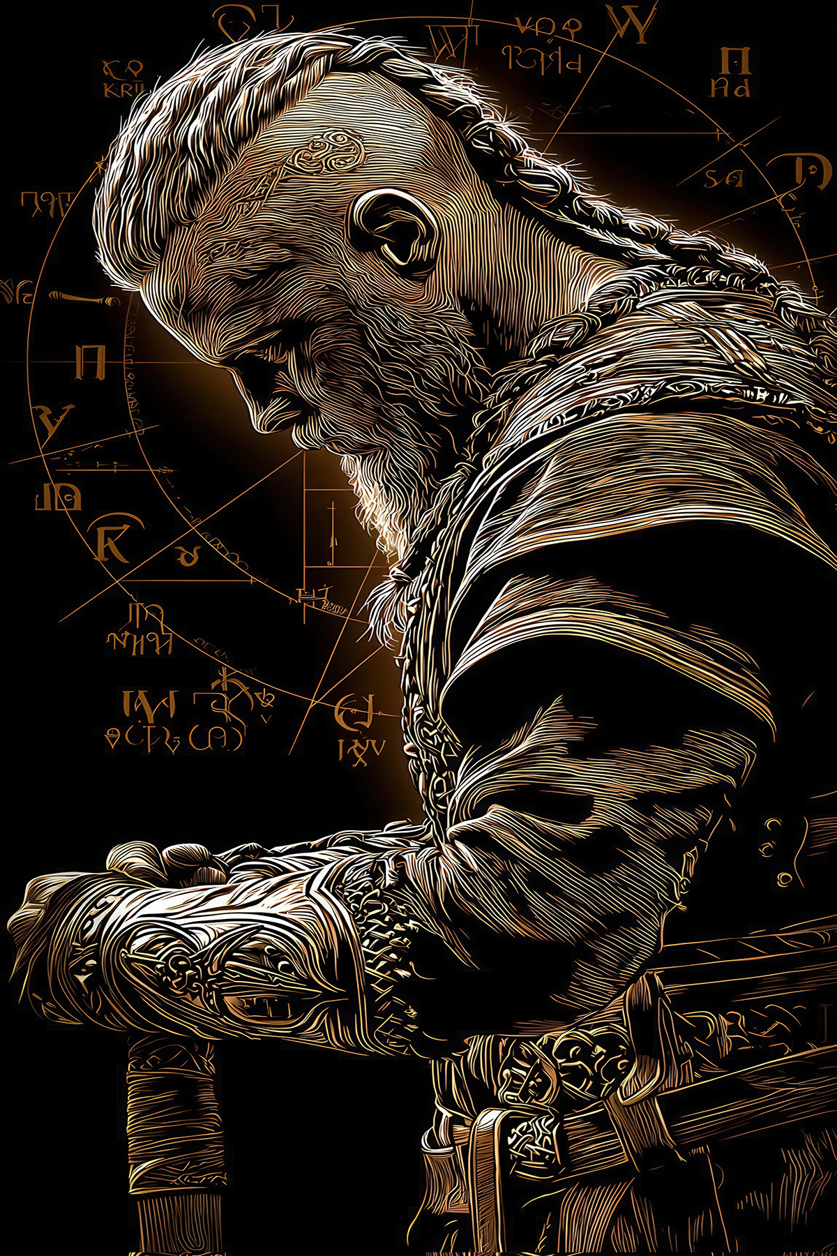 postercraft Vikings Ragnar Lothbrok Art Modern Panel Tablo Poster