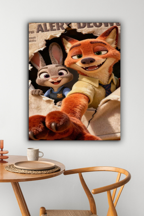 postercraft Zootopia Animasyon Nick & Judy Modern Panel Tablo Poster