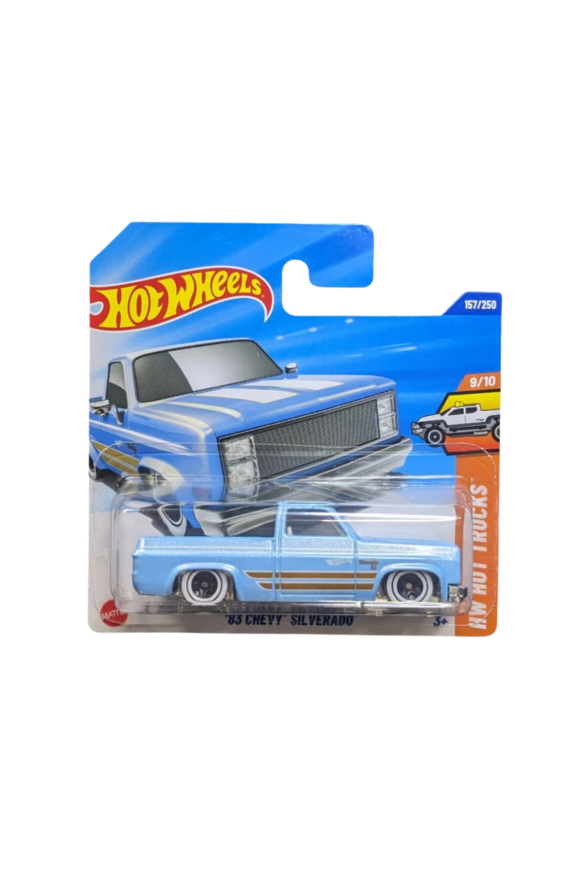 Masinuta 83 Chevy Silverado, Colectia HW Hot Trucks 2025, Albastru, 1:64