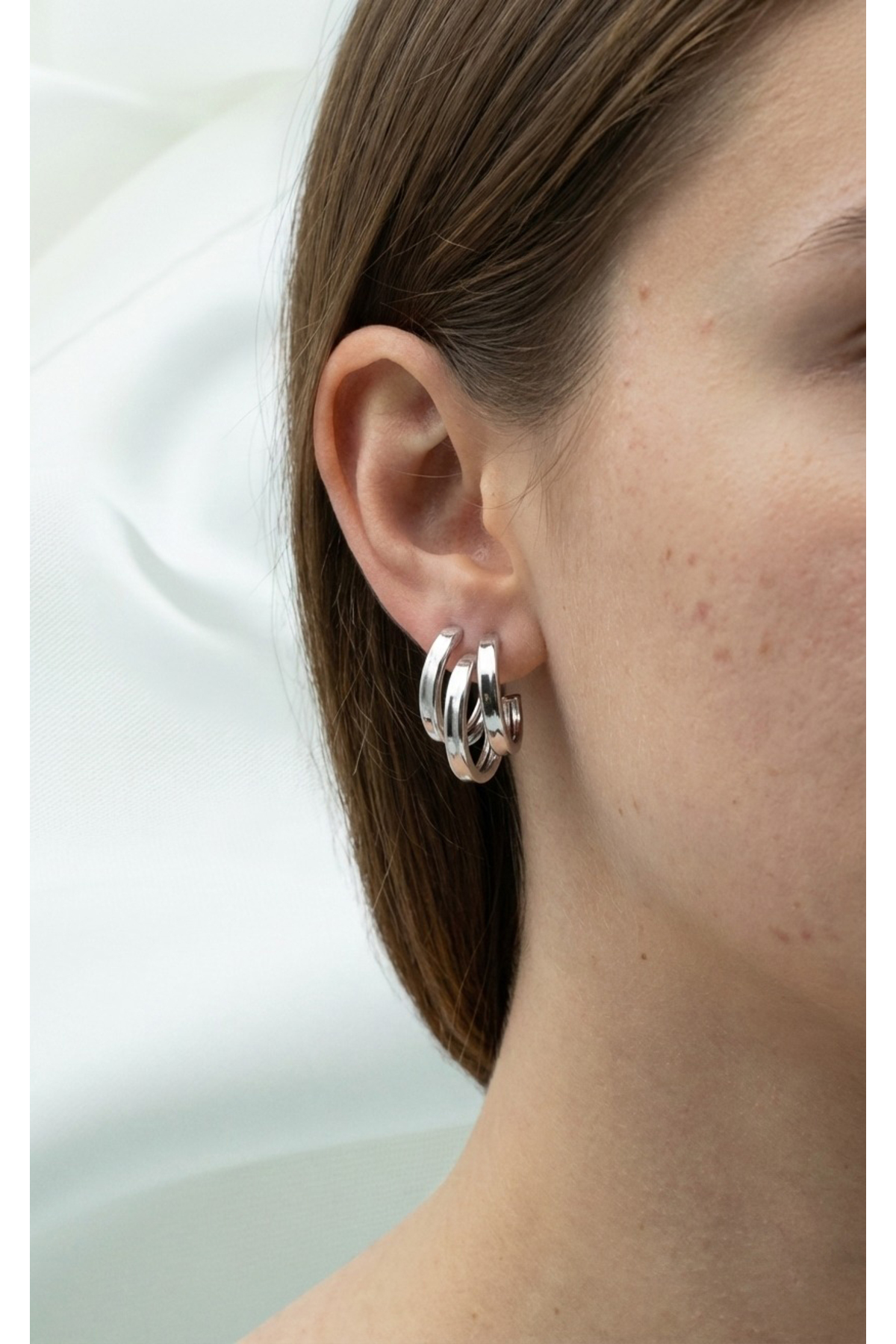 Steel Vino Silver Earrings