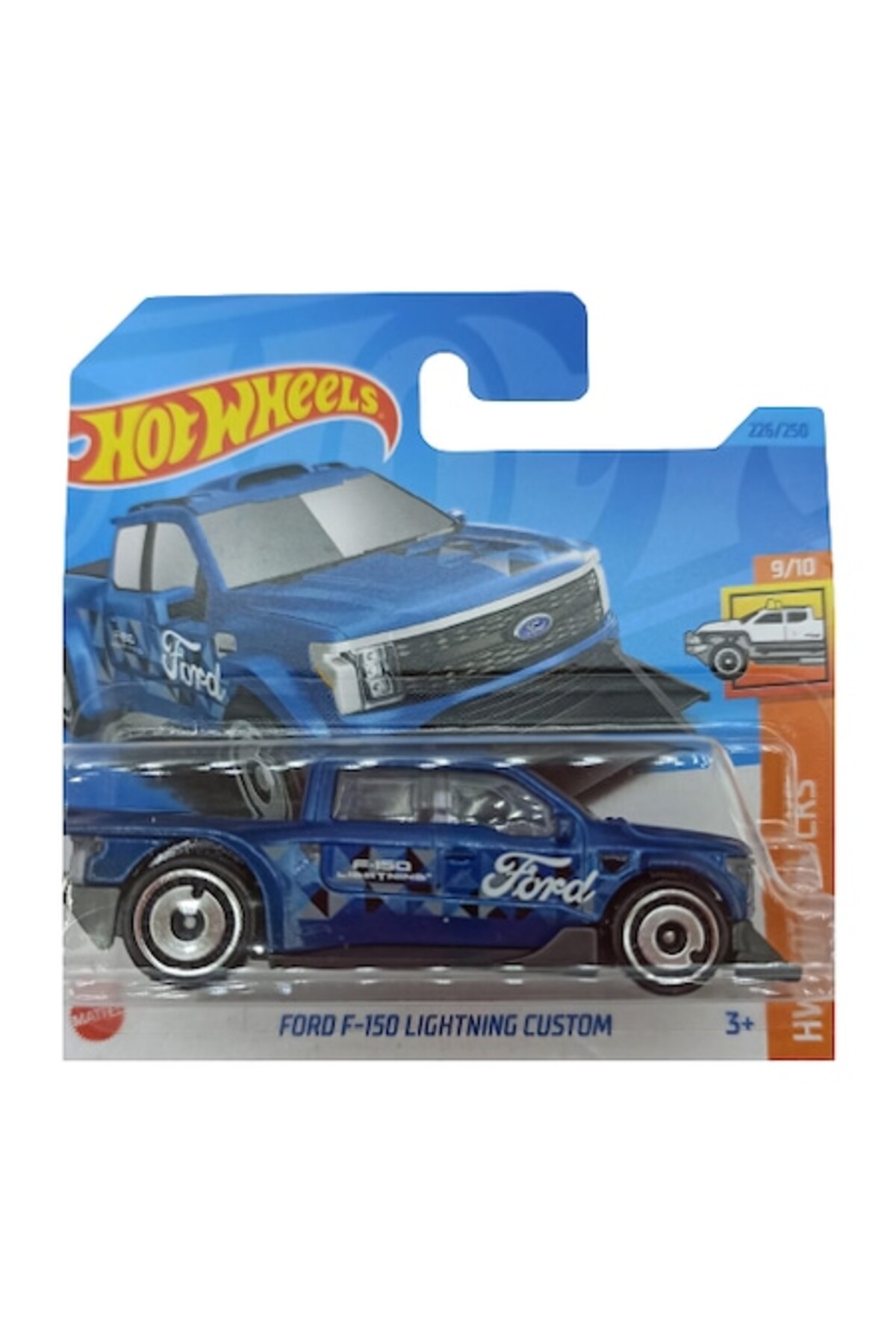 Masinuta metalica Hot Wheels, Ford F-150 Lightning Custom, 1:64, Albastru