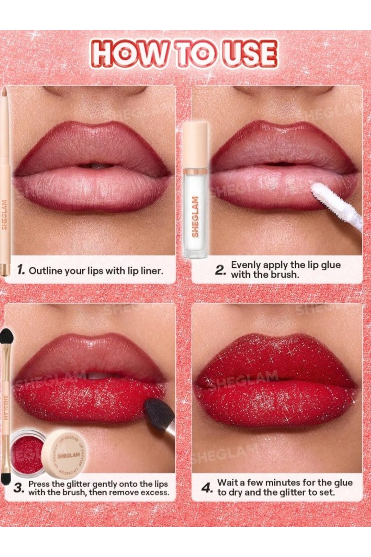 SHEGLAM Lip Dazzler Glitter Kit -Center Stage - Fiyatı, Yorumları