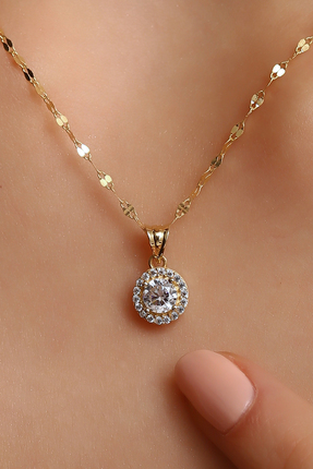 Cemre Gold 14 AYAR ALTIN ŞIK TEKTAŞ KOLYE