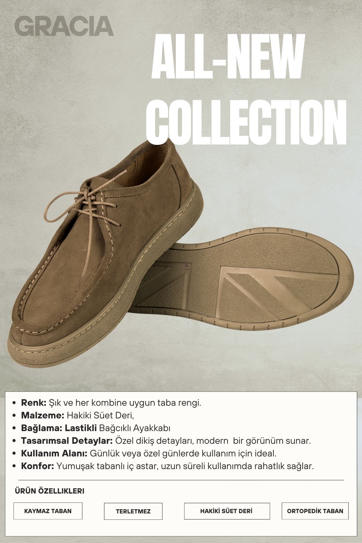 ALTA GRACIA  GRACIA Hakiki Süet & Nubuk Deri Erkek Günlük Ayakkabı - Görsel 6