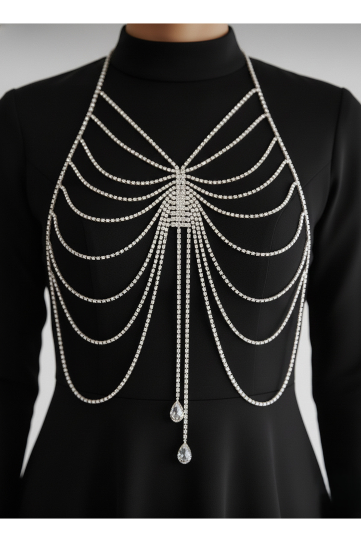 Taşlı Abiye Aksesuarı, Bikini Aksesuarı, Taşlı Bralet, Vücut Aksesuarı