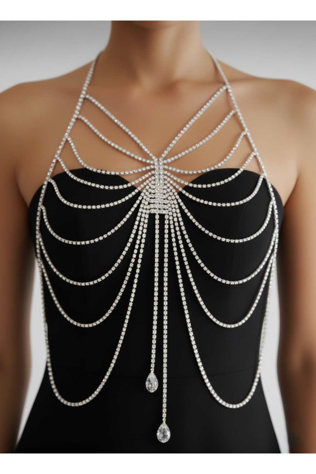 Taşlı Abiye Aksesuarı, Bikini Aksesuarı, Taşlı Bralet, Vücut Aksesuarı