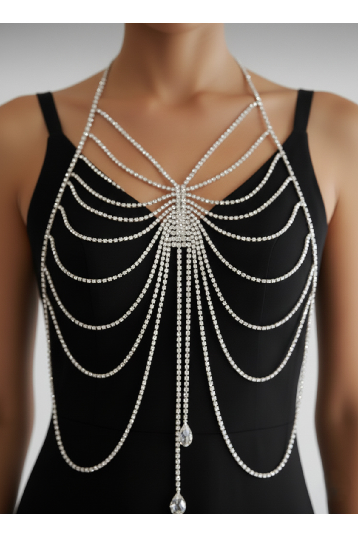 Taşlı Abiye Aksesuarı, Bikini Aksesuarı, Taşlı Bralet, Vücut Aksesuarı