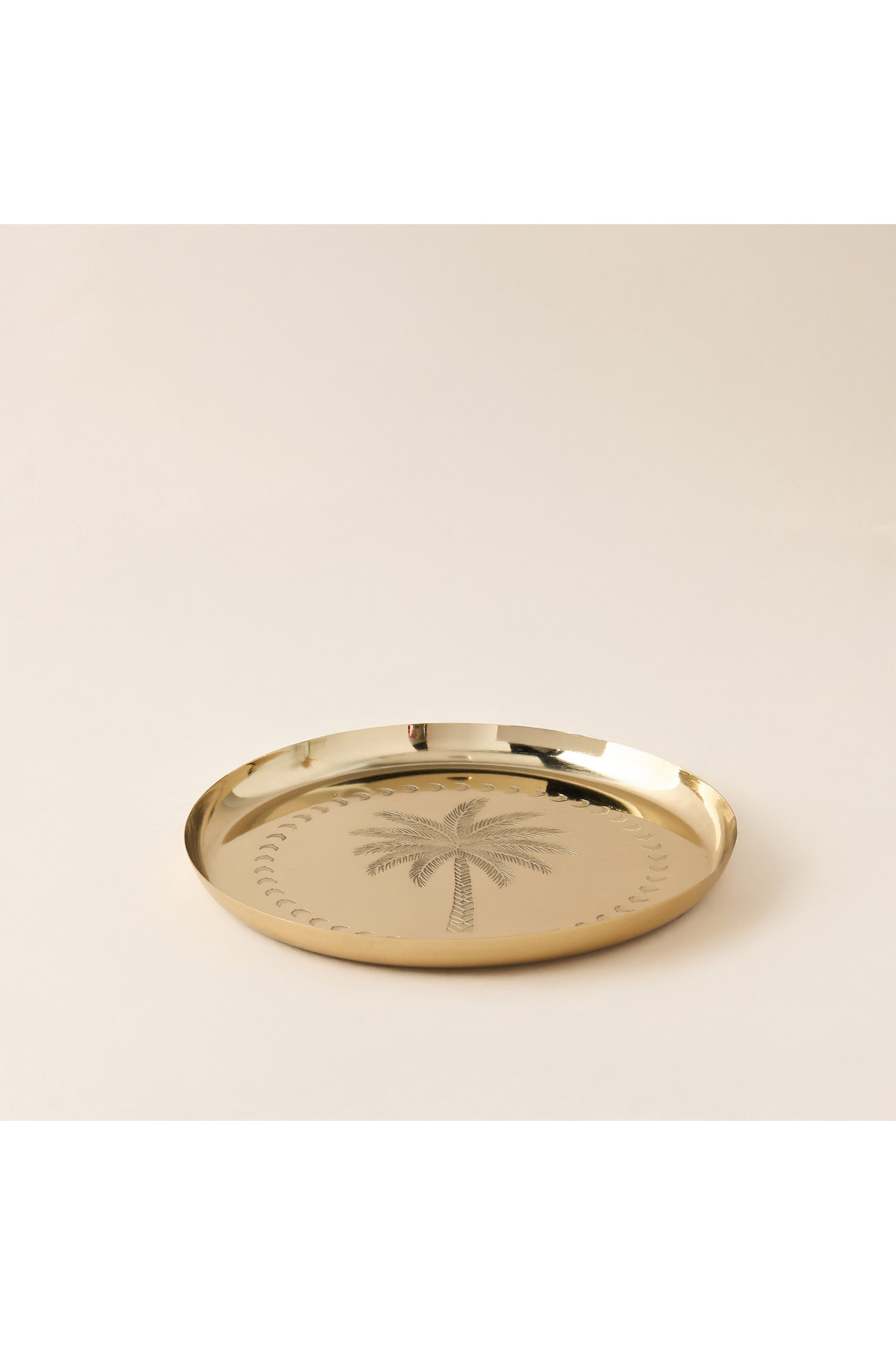 Lifestyle Palm Tree Engraved Metal Decorative Plate - 25x25 cms