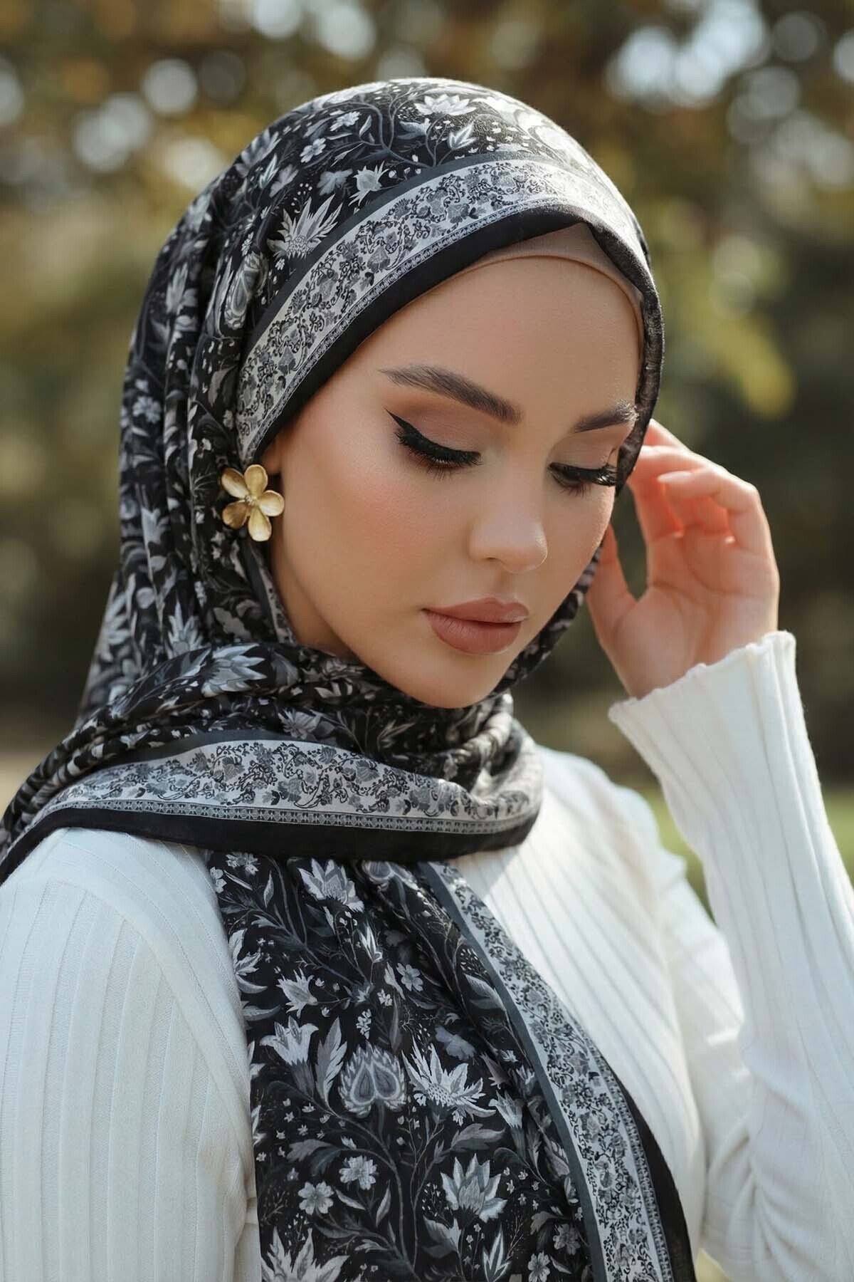 Vamelya Eleganza Pamuksu Dokulu Şal İtalyan İmza Serisi görsel 2