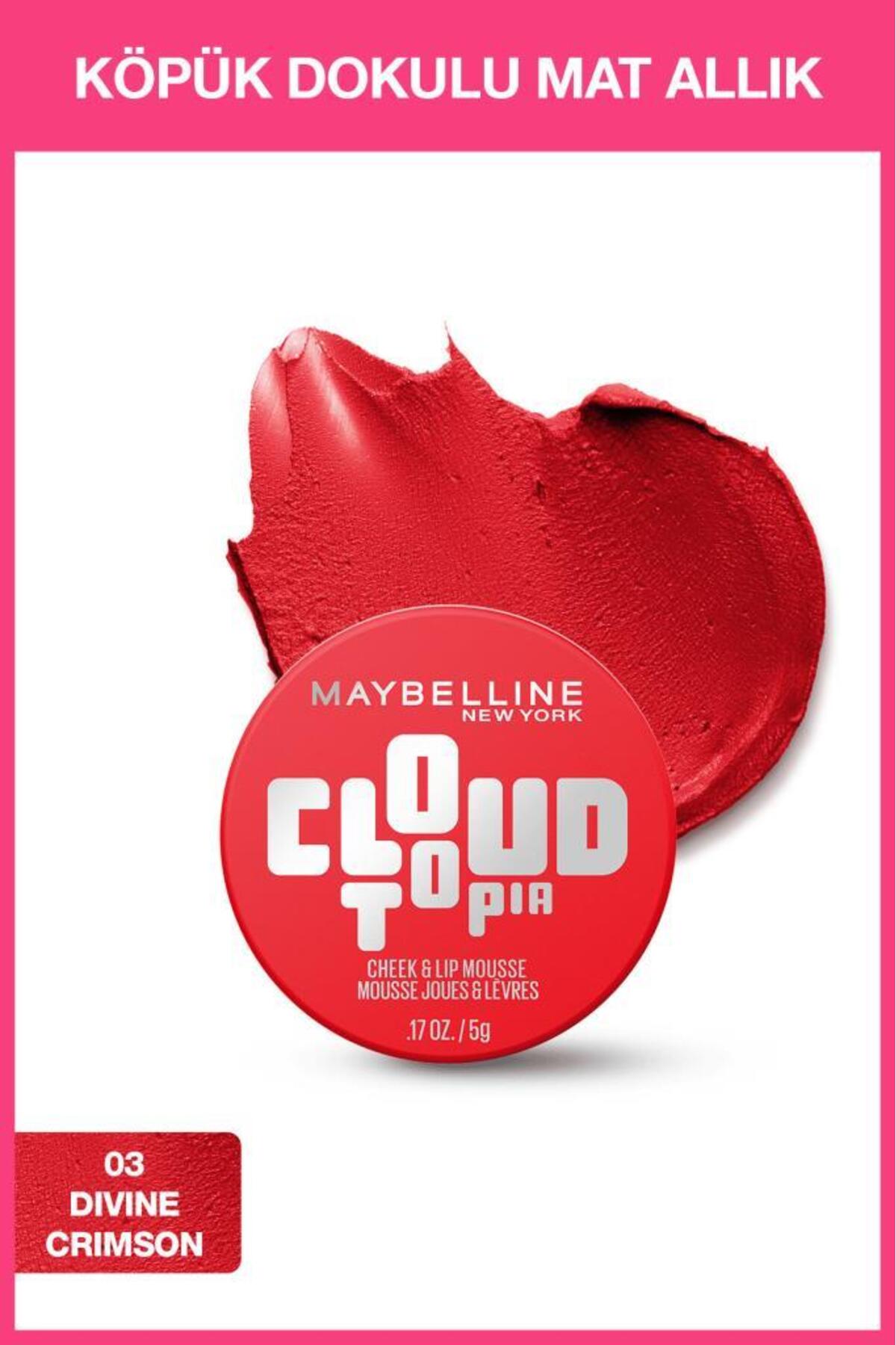 Maybelline New York Cloudtopia Köpük Dokulu Mat Allık & Ruj 03 Divine Crimson - Fiyatı, Yorumları