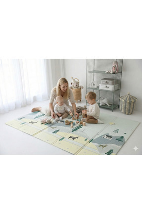 Urrenn Katlanabilir Bebek Oyun Matı - Çocuk Oyun Aktivite Halısı - 200x130x1 ...