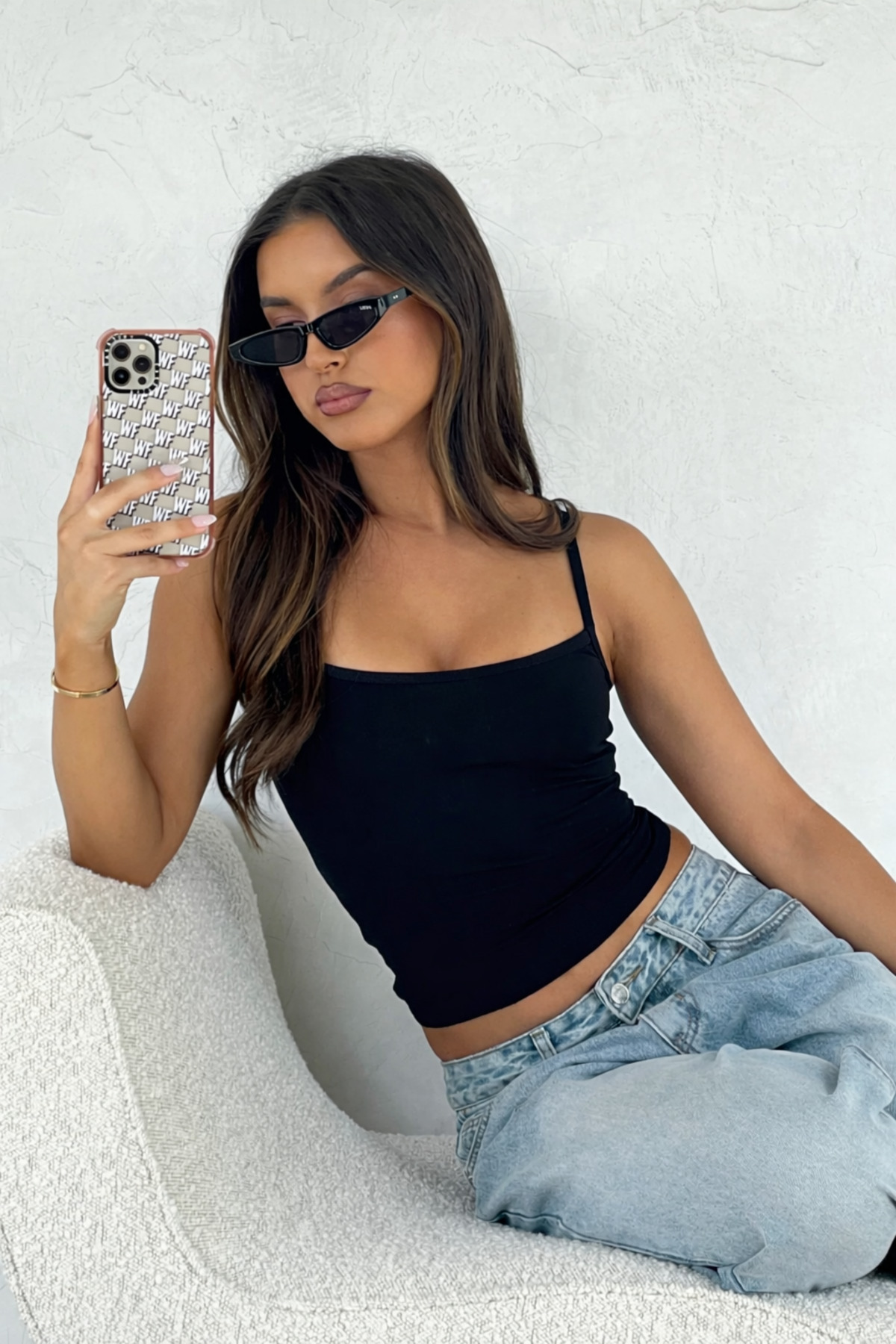 ÖZ PAMUK Γυναικεία λεπτή μπλούζα με τιράντες Basic Athlete ΑΠΛΗ ΕΛΑΣΤΙΚΗ ΜΑΚΡ...