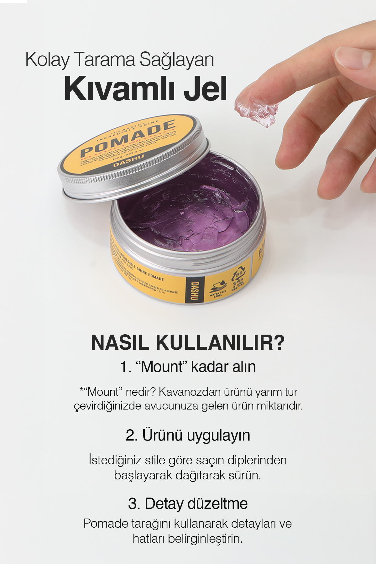 Güçlü Tutuş ve Islak Görünüm Sunan Saç Sabitleyici Jel Classic Incredible Shine Pomade 100g — 8710 — تصویر 7 از 9