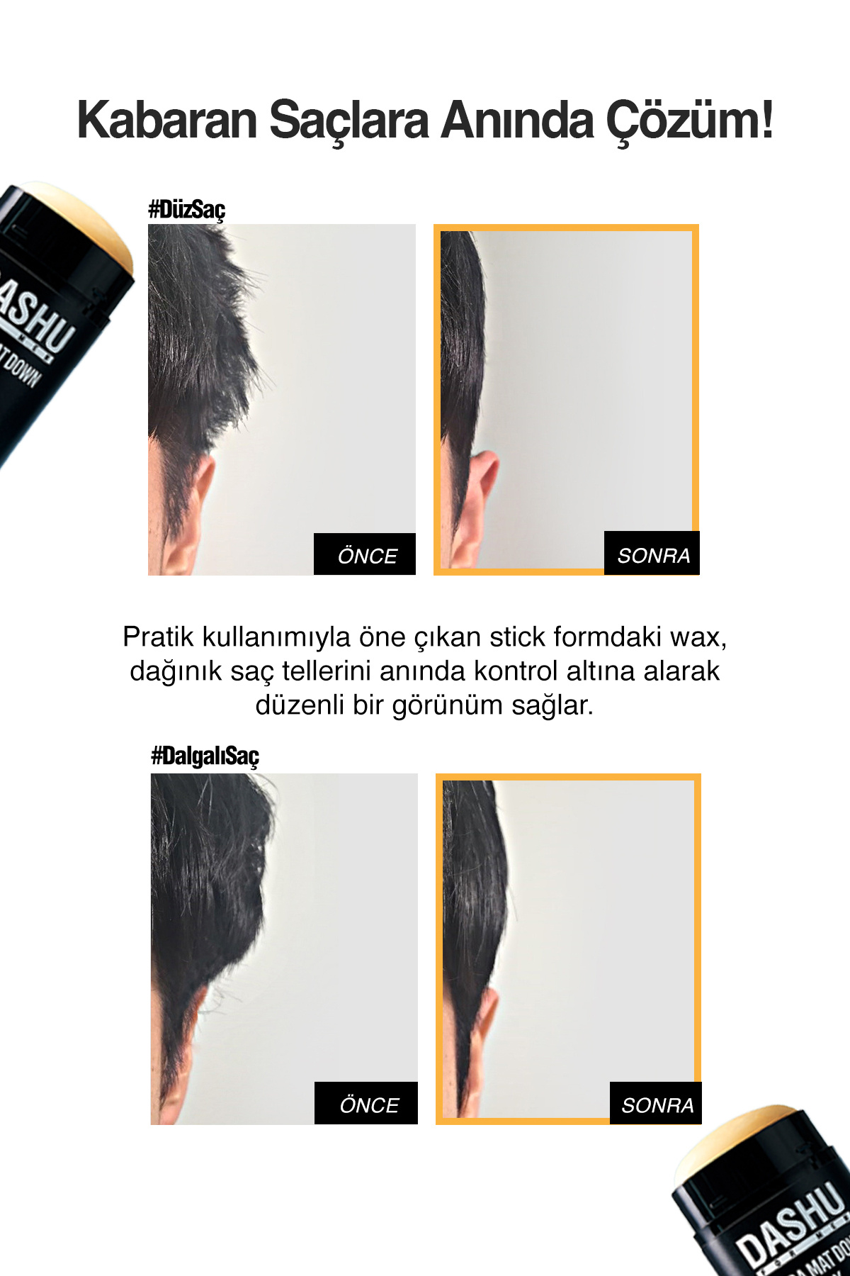 Pratik, Ultra Güçlü Kalıntı Bırakmayan Mat Stick Wax For Men Premium Ultra Mat Down Stick Wax — 8706 — تصویر 4 از 9