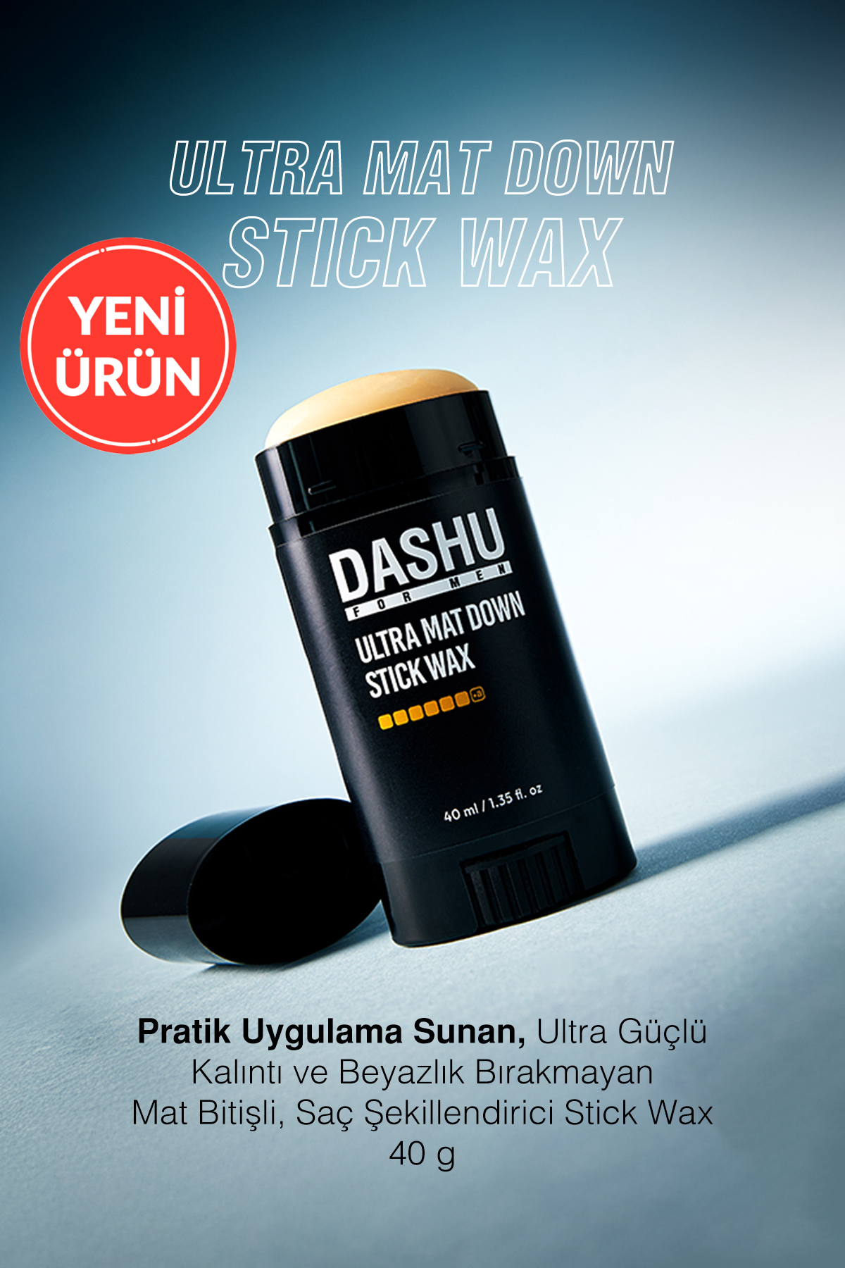 Dashu Pratik, Ultra Güçlü Kalıntı Bırakmayan Mat Stick Wax For Men Premium Ultra Mat Down Stick Wax — 8706