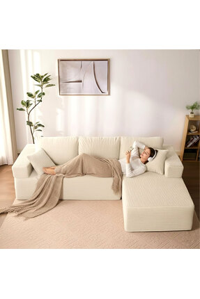 foamly Bohemian Modern Modüler Köşe Koltuk Yıkanabilir Fitilli Kadife Kanepe ...