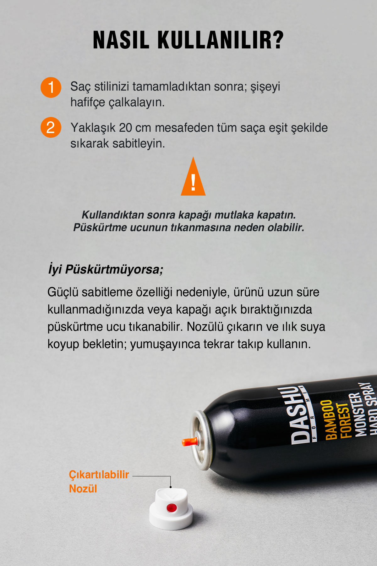 Anında Etkili Ultra Güçlü Saç Sabitleyici Sprey For Men Bamboo Forest Monster Hard Spray — 8761 — تصویر 8 از 9