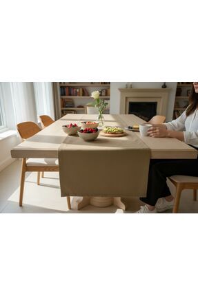 Mof Home Collection Efekli Cadillac Dokuma Kumaş Camel Rengi Runner