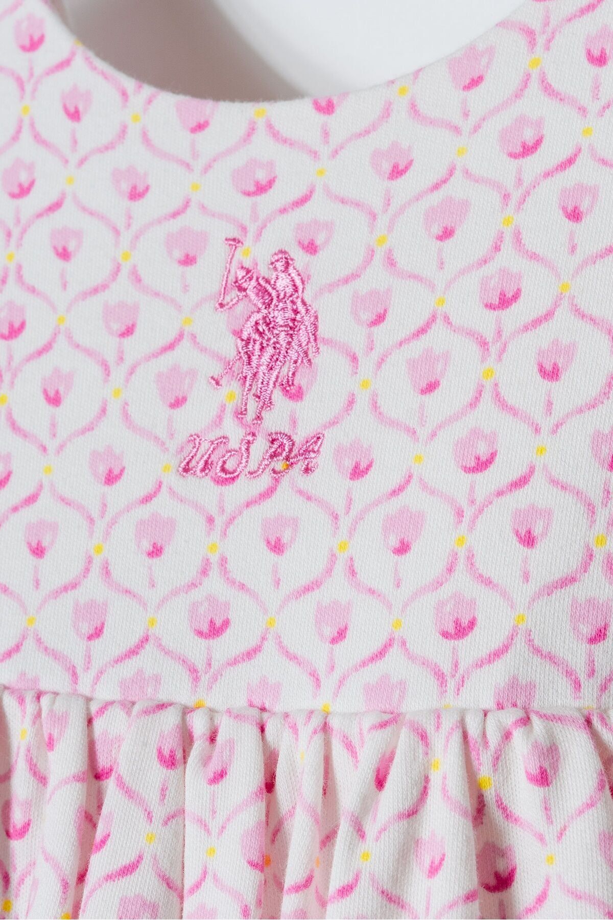 U.S. Polo Assn. Kız Bebek Krem Elbise fotoğrafı 2 (önizleme)