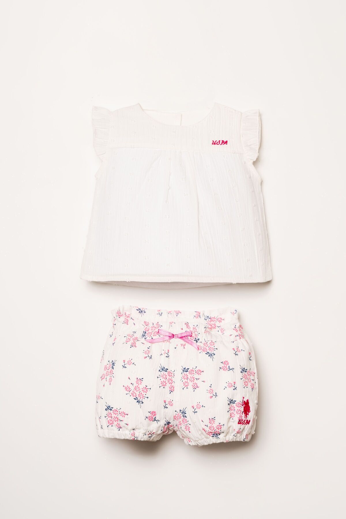 U.S. Polo Assn. U.S. Polo Assn. Baby Girl White Shorts Set