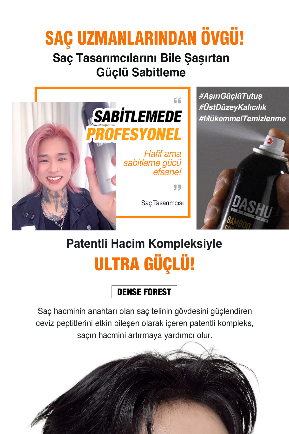 Anında Etkili Ultra Güçlü Saç Sabitleyici Sprey For Men Bamboo Forest Monster Hard Spray — 8761 — تصویر 4 از 9