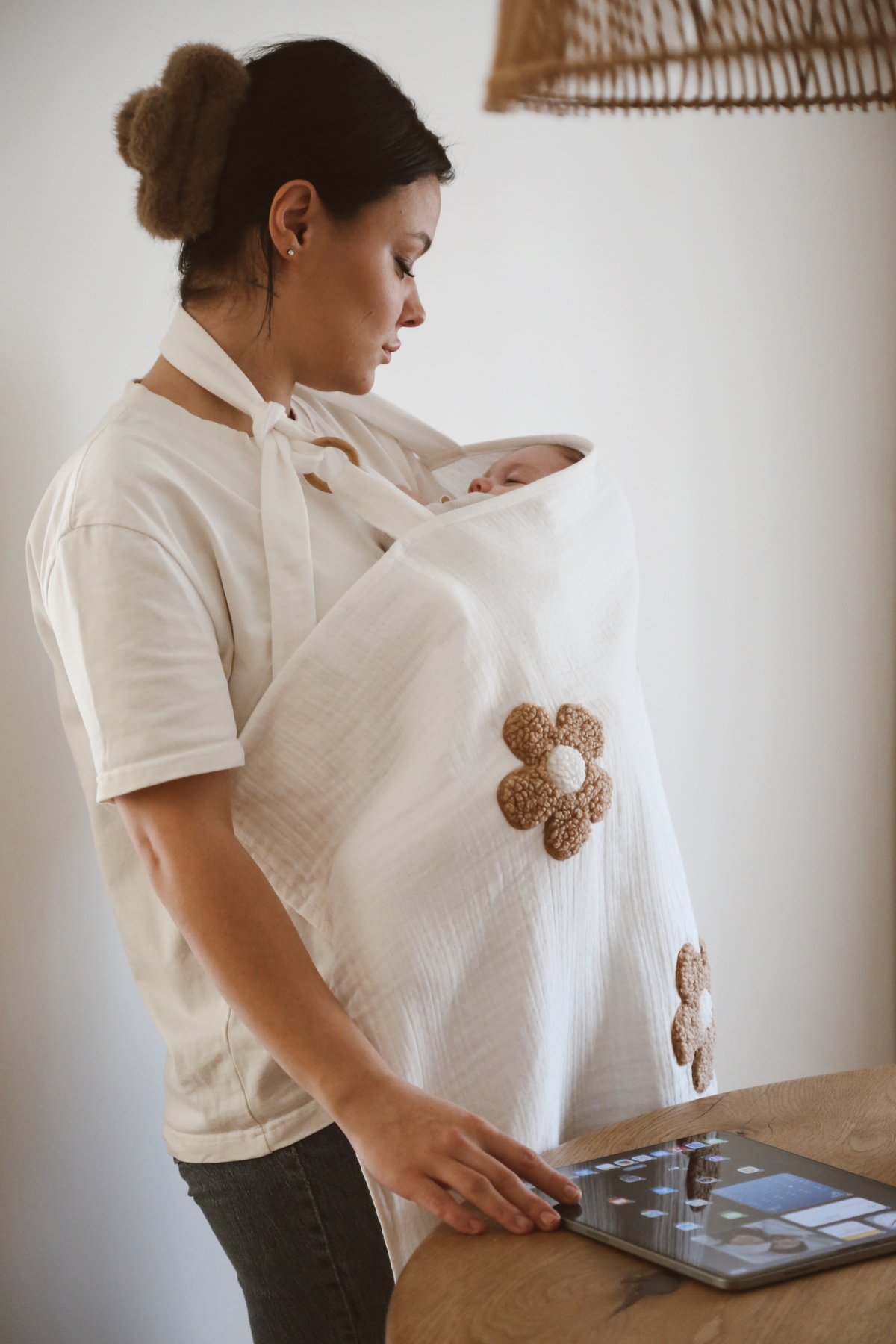 dery baby TAŞIMAK SİHİRDİR DERY BABY DÖRT KAT MÜSLİN TEDDY KAHVE PAPATYA EMZİRME ÖNLÜĞÜ fotoğrafı 7 (önizleme)