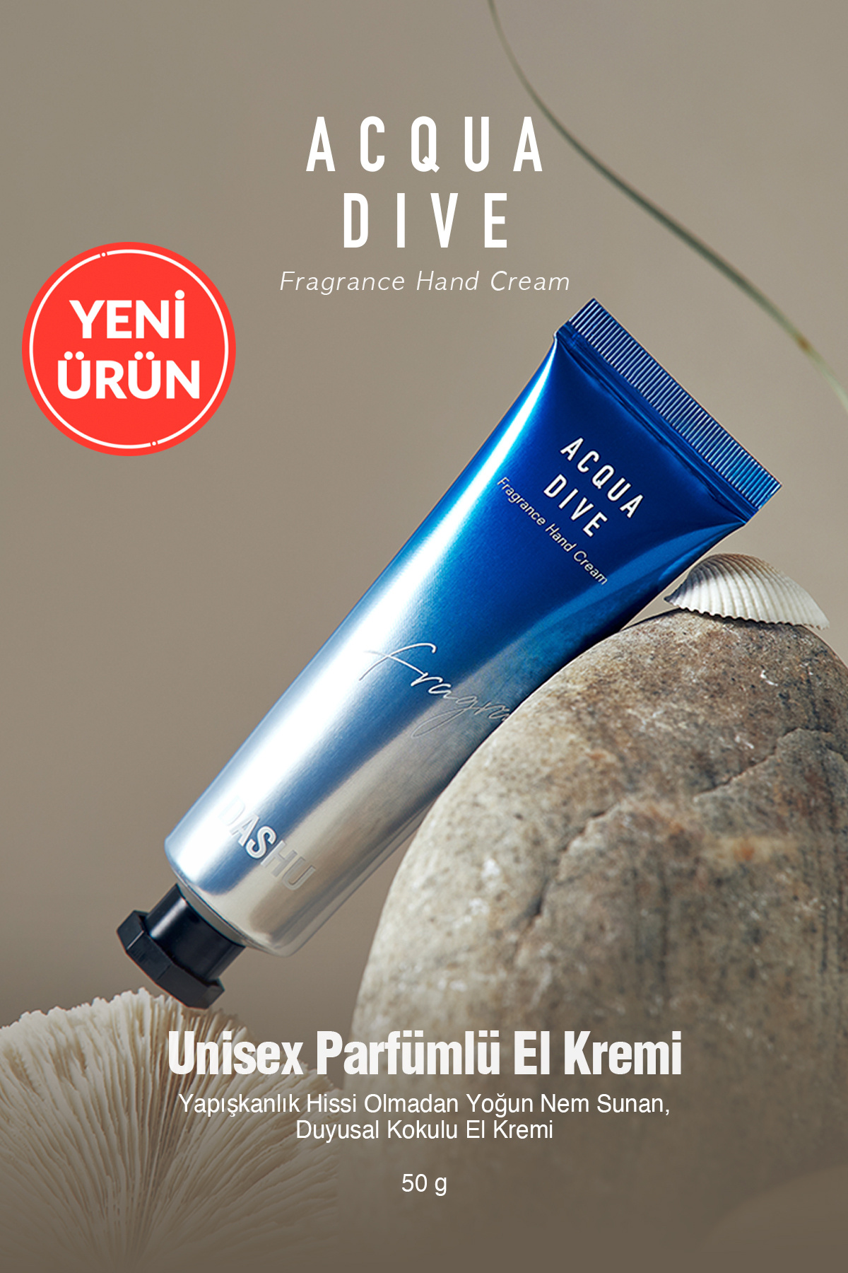 Dashu Nemlendirici, Hafif Dokulu Unisex Parfümlü El Kremi Acqua Dive Perfume Hand Cream — 8818