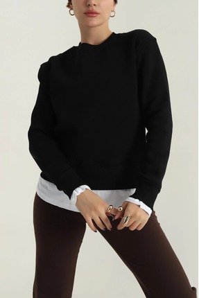 IŞILDA FASHION Garnili Üç İplik Sweatshirt