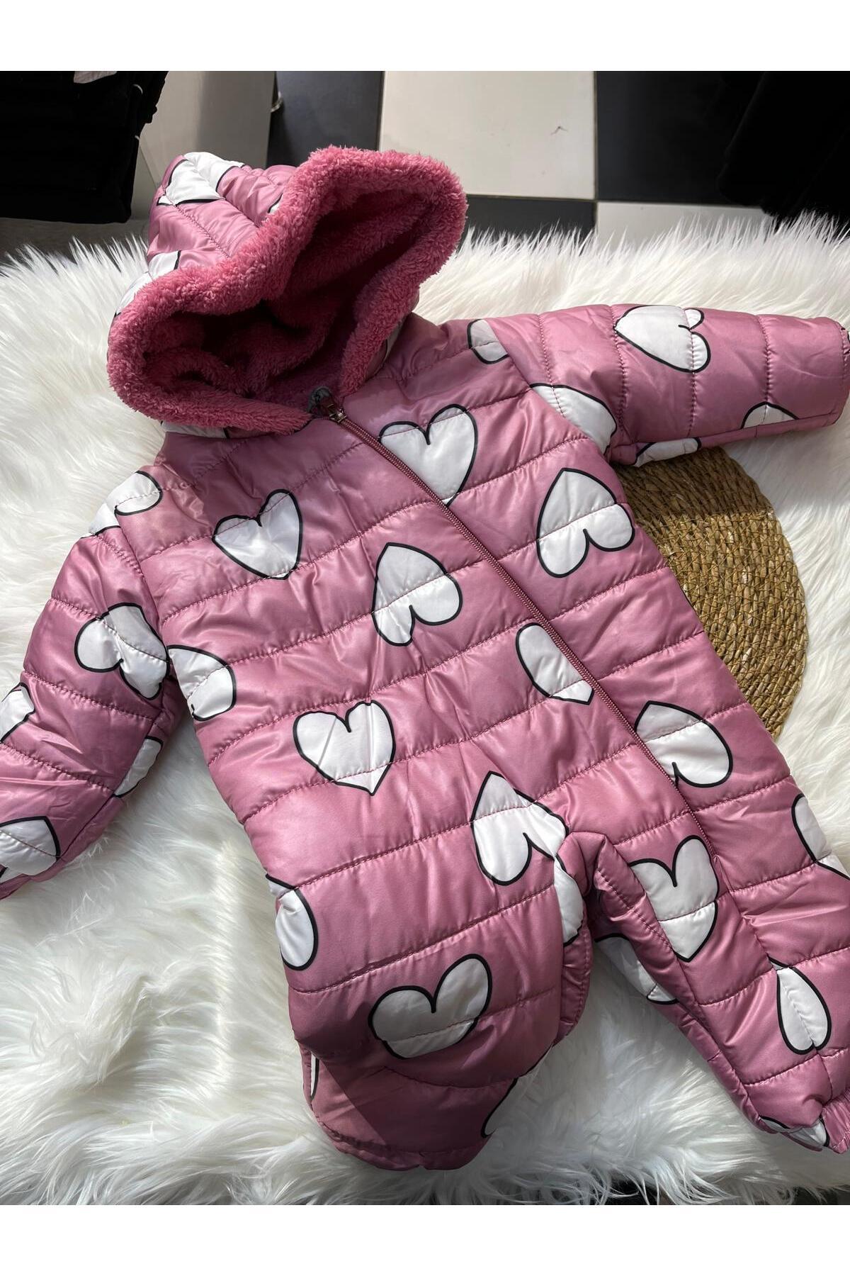 mayakids KALP DESENLİ PEMBE İÇ KISMI PELUŞ ASTRONOT KIZ ÇOCUK MONT fotoğrafı 2 (önizleme)