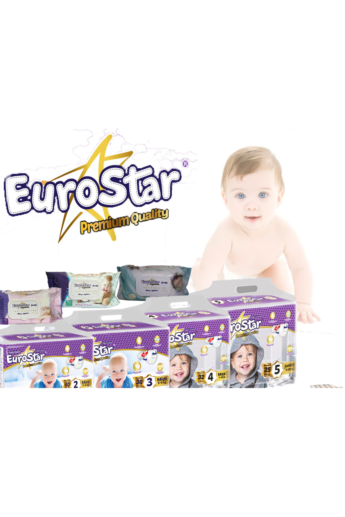 EuroStar Jumbo Kilot Bebek Bezi 5 Numara 100 Adetli fotoğrafı 5 (önizleme)