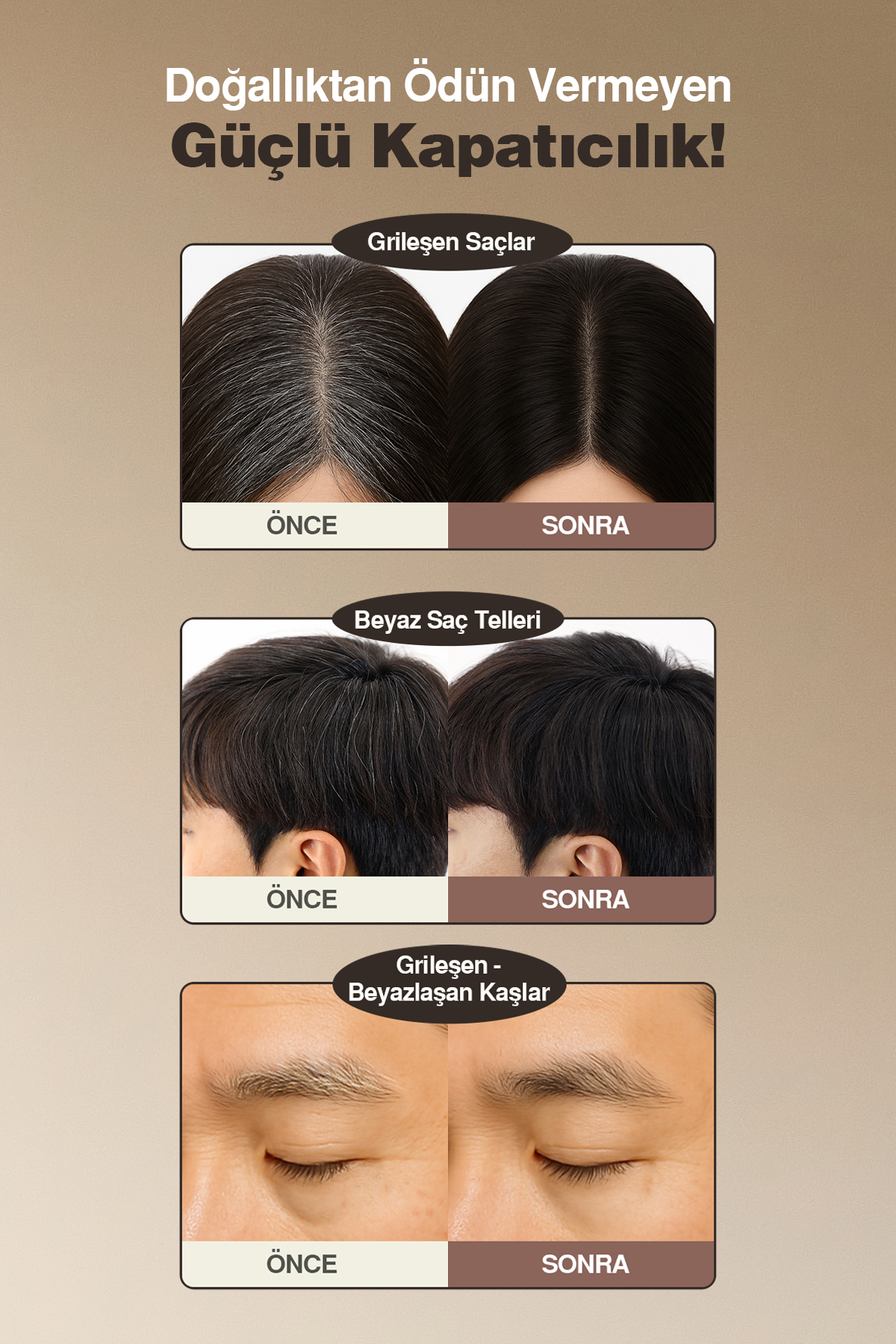 Suya ve Tere Dayanıklı, Kapatıcı Siyah Saç-Kaş Maskarası Daily Dual Hair Cover Mascara [Black] — مشکی 111667 — تصویر 3 از 9