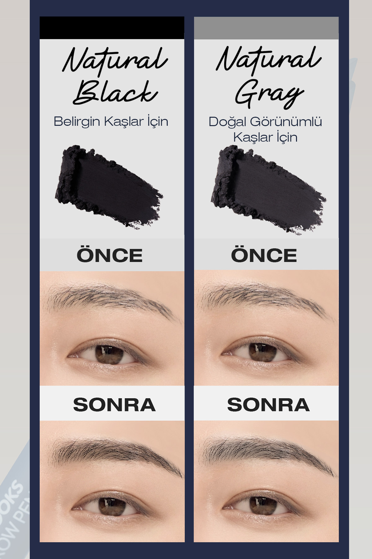 Doğal Görünümlü, Açılı Uçlu ve Taraklı Çift Taraflı Kaş Kalemi Mens Good Looks Eyebrow [Gray] — خاکستری 111662 — تصویر 4 از 9