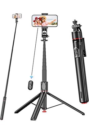 LEVONG LE-TT03 Otomatik Açılabilen 175 cm Uzaktan Kumandalı Trıpod Selfie Çubuğu