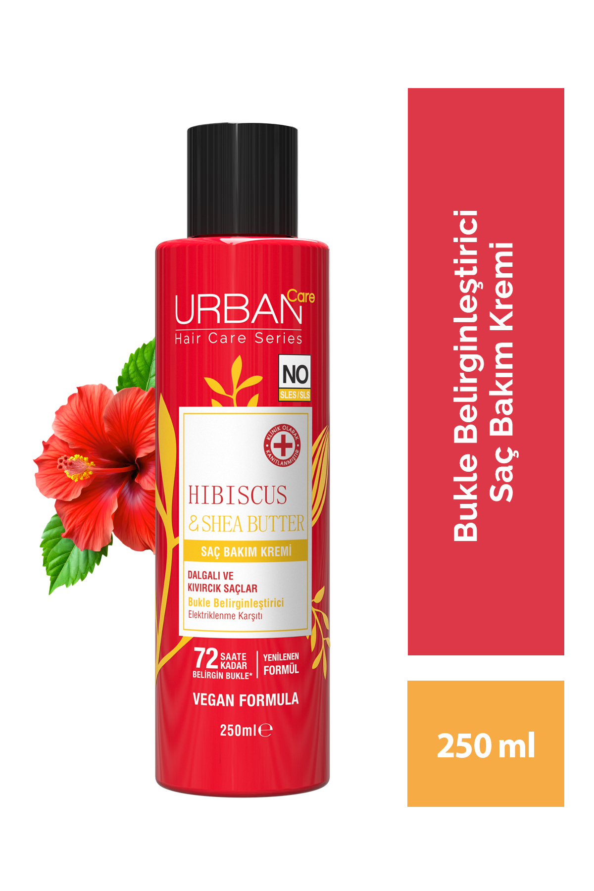 Urban Care Hibiscus & Shea Butter Kıvırcık Ve Dalgalı Saçlara Özel Saç Kremi 250ml-vegan — 8680690712272
