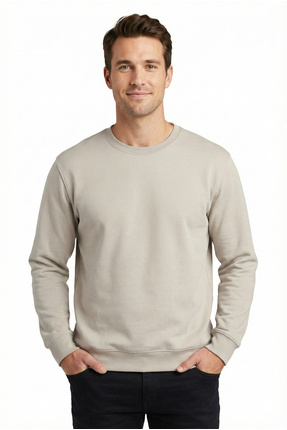 Vagon Moda Evi 2 İplik Compact Kumaş Bisiklet Yaka Düz Sweatshirt