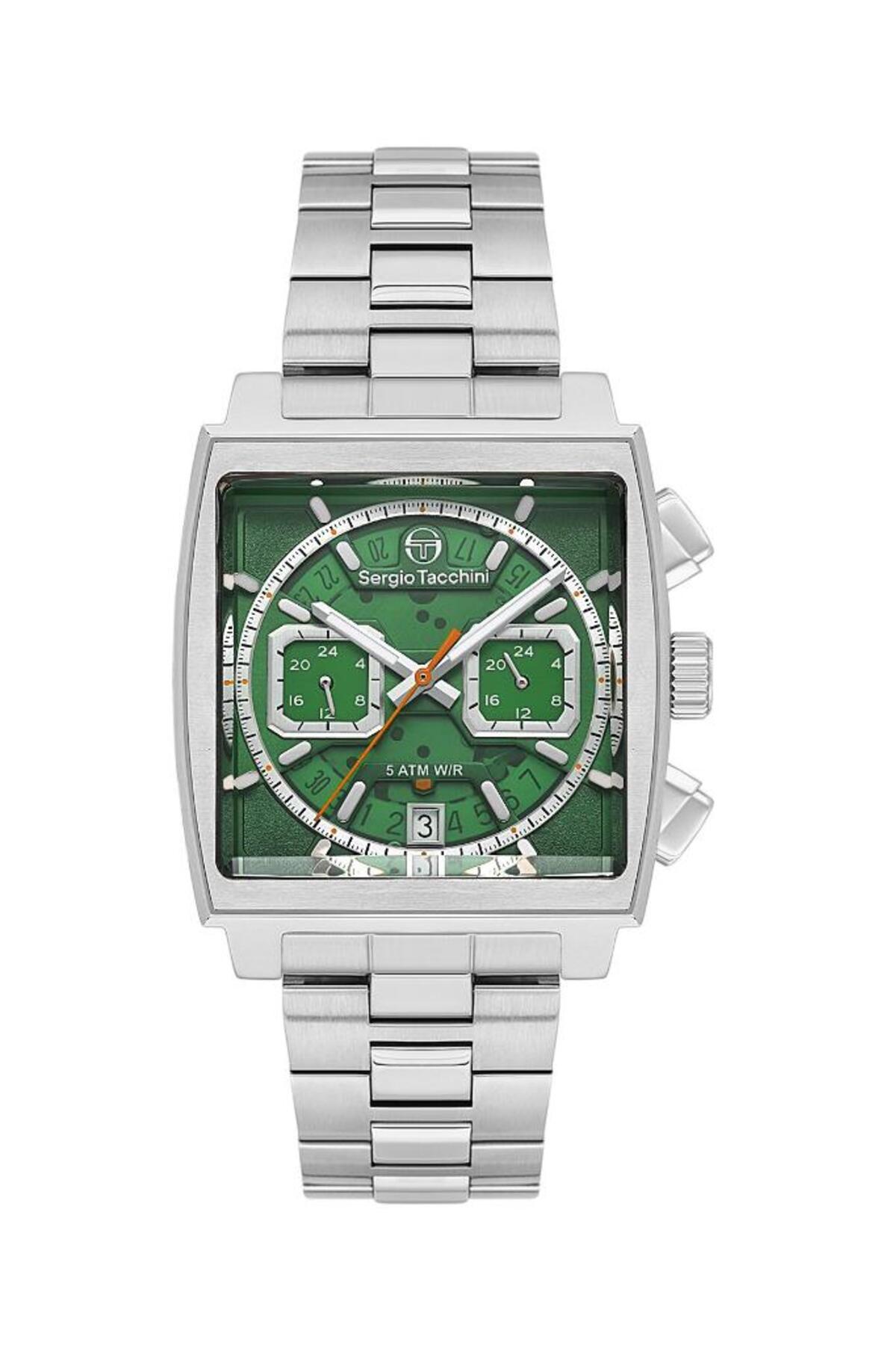 ساعت مچی مردانه با قفل سگگی، صفحه مربعی، عملکردهای ساعت و دقیقه، رنگ فلزی فعال، مدل St.1.10460-4