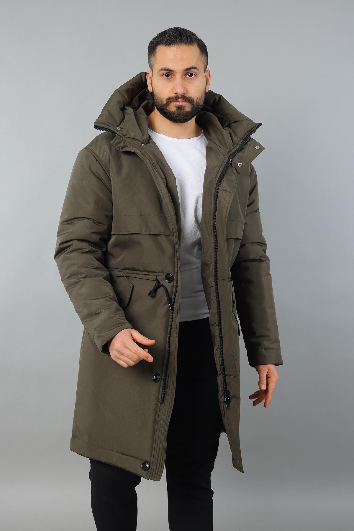 MİS MODA ERKEK KIŞLIK DOLUMLU TRENÇ MONT görsel 2