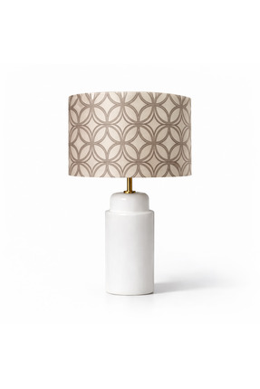 Mivera Maison DEKORATİF KUMAŞ KAPLAMA ABAJUR BAŞLIĞI,SERAMİK GÖVDE ABAJUR