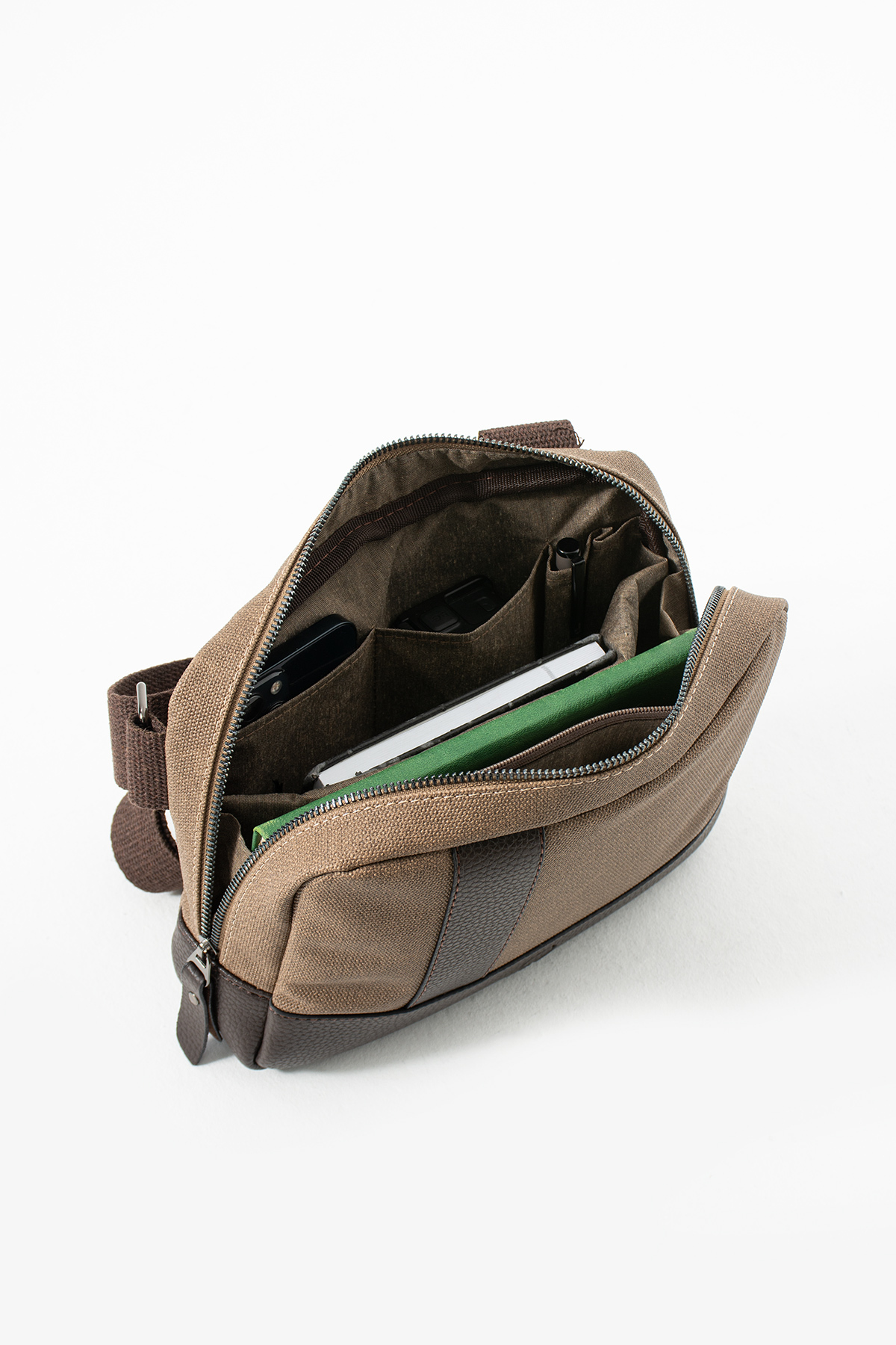 KASVA DERİ  Kanvas Kumaş Çapraz Çanta Unisex Tablet Çanta Askılı Omuz Çantası - Görsel 8