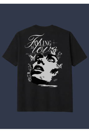 The GRANCH FALLİNG LOVE-Premium Kalite Oversize Sırt Baskılı %100 Pamuk Tişört
