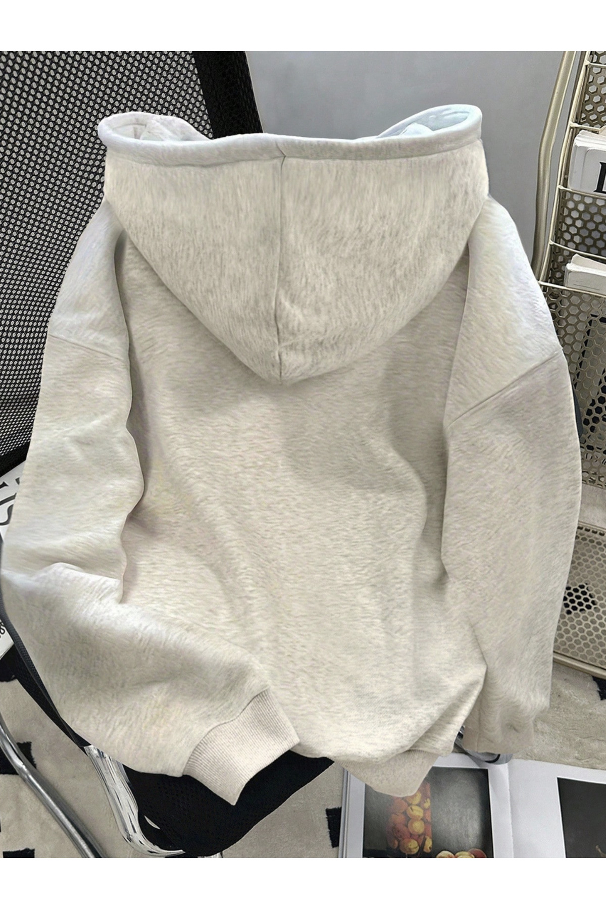 COHERENT Unisex Erkek/Kadın CHERRIES Renkli Özel Baskılı Pamuklu Oversize Kapüşonlu Sweatshirt görsel 2