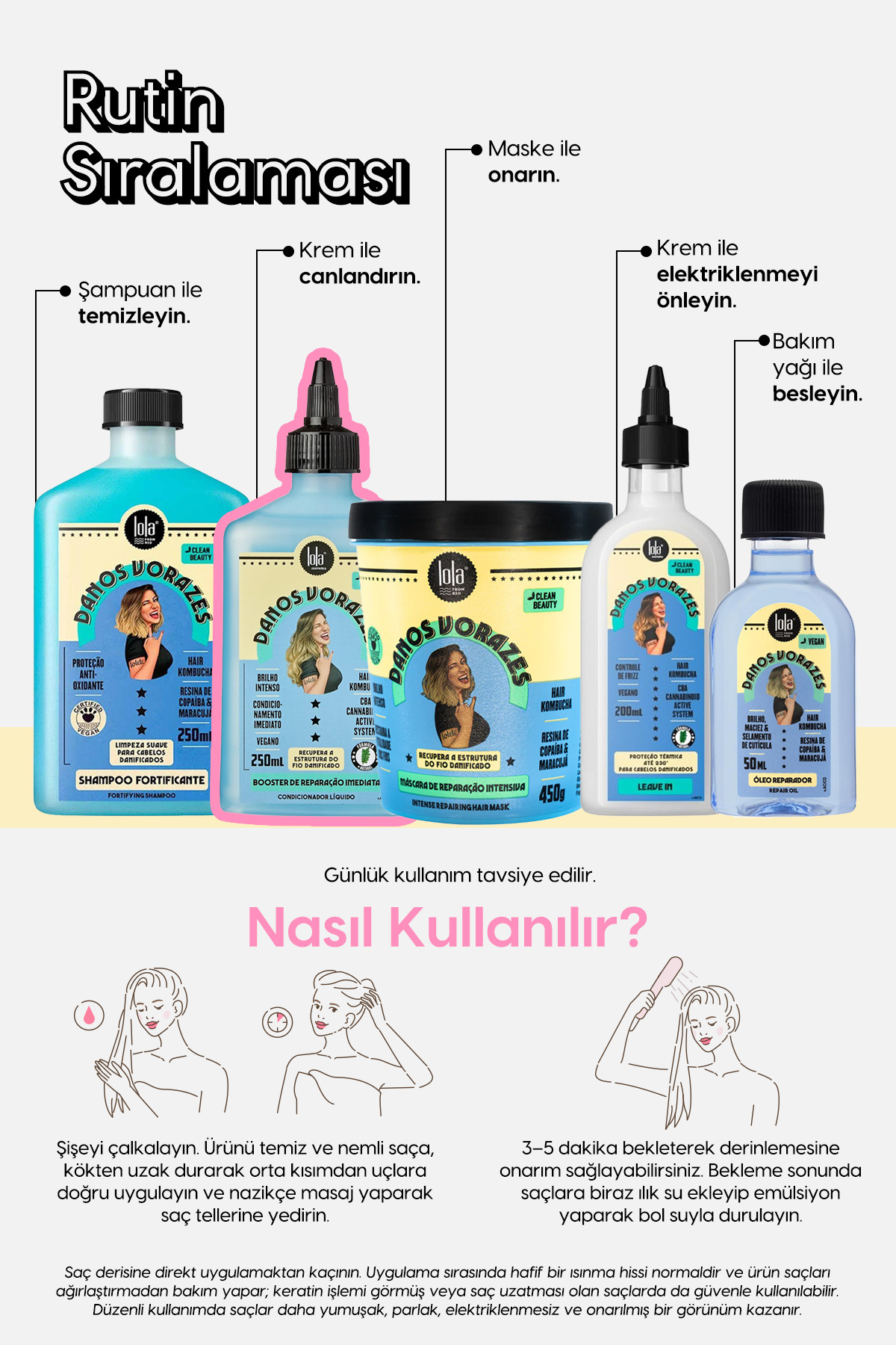 Danos Vorazes Hasarlı Saçlar İçin Bağ Onarıcı, Güçlendirici Sıvı Saç Kremi 250 ml — 7899572811748 — تصویر 4 از 4