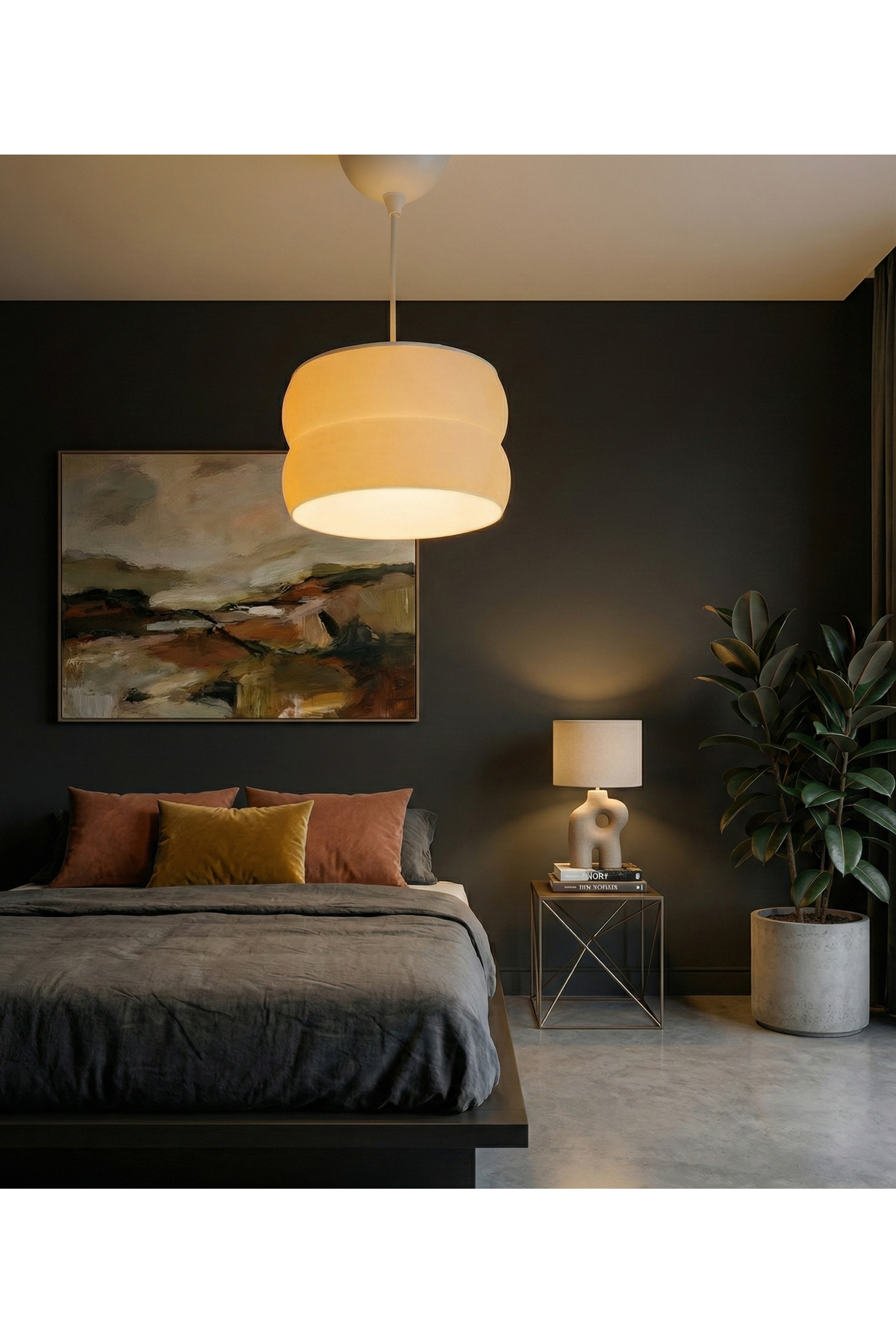 Loom | Pinterest Tarzı Modern Dokulu Beyaz Sarkıt Avize (22 cm) | Bioplastik Özel Tasarım E27