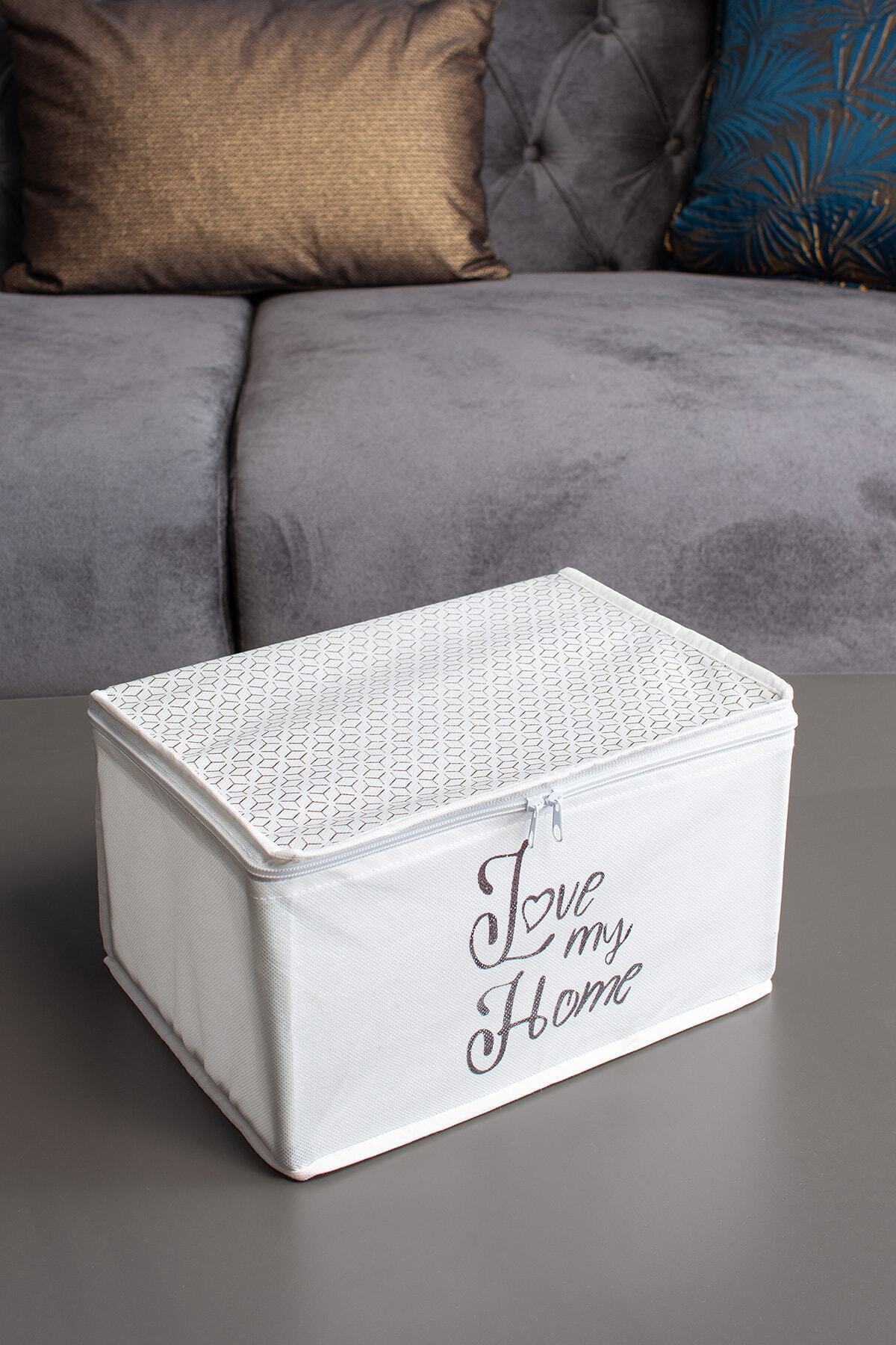 Mini Size Patterned White Color Printed Hulp 30 X 22 X 18 Cm