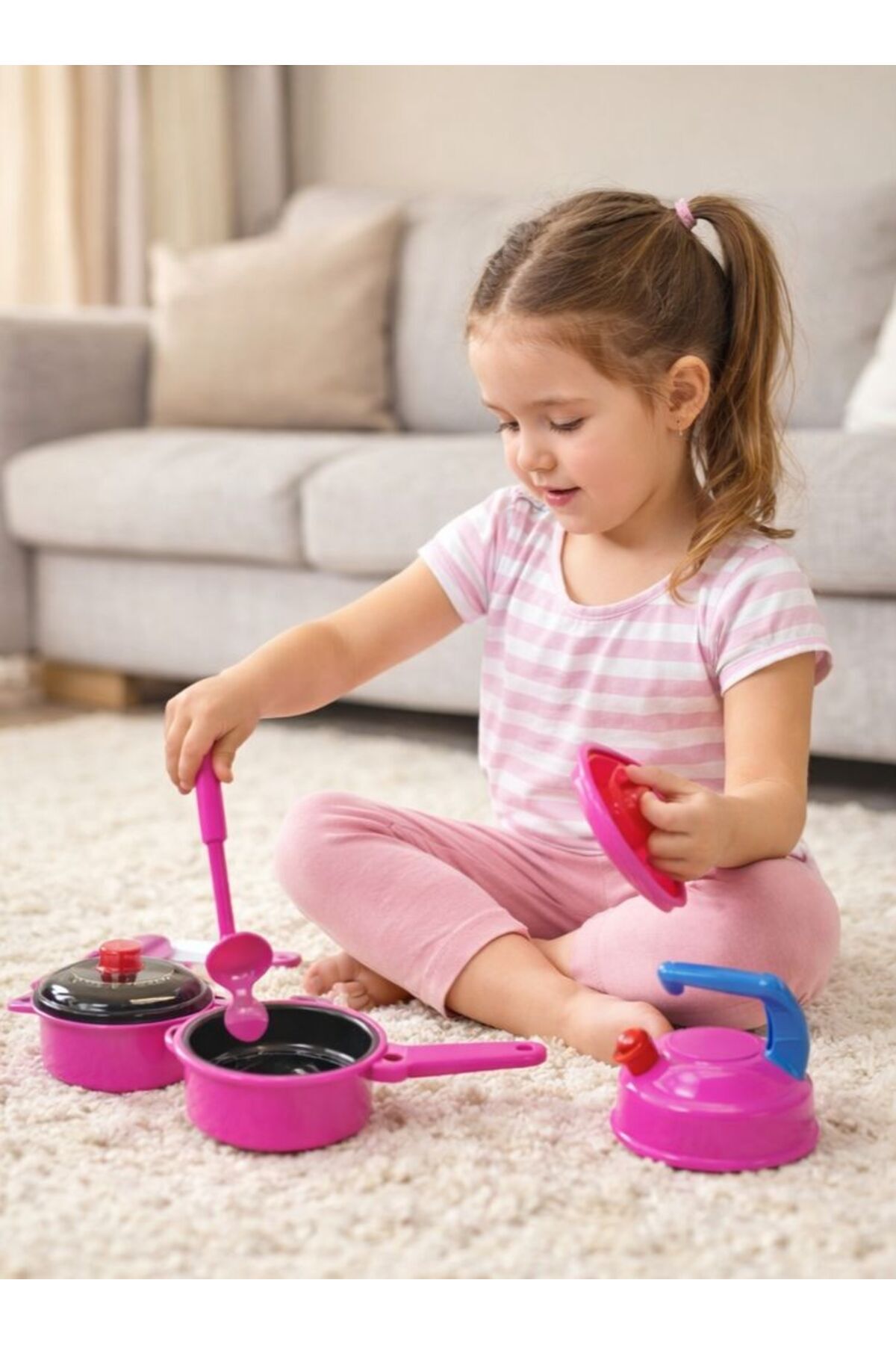 NASYONEL TOYS Oyuncak Mutfak Seti Pembe – Tencere Tava ve Mutfak