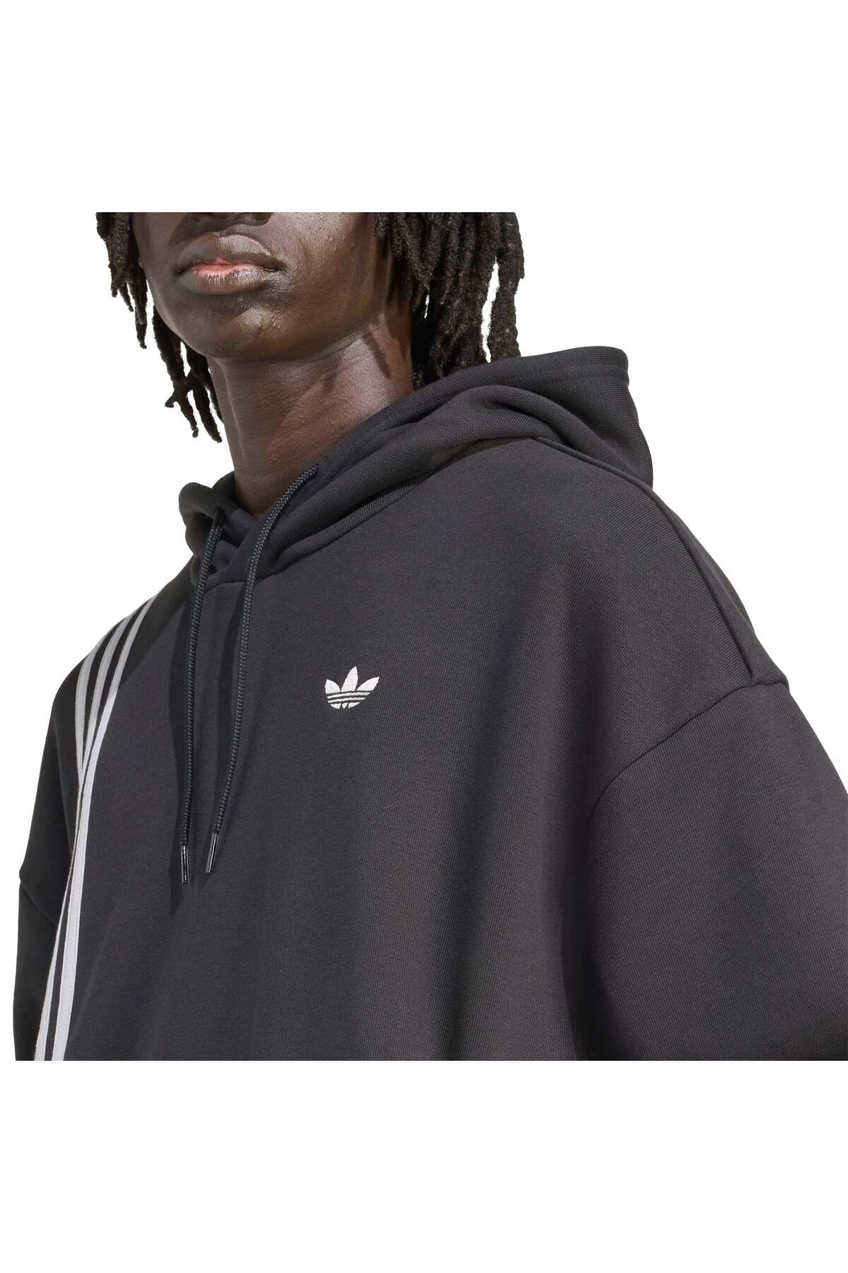 adidas FRONT ST HD Erkek Siyah Sweatshirt JV9879 görsel 6