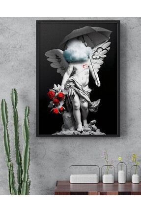 RARE DESIGN'S Duyguların Gölgesi - Modern Melek Tasarımlı Çerçeveli Poster Du...