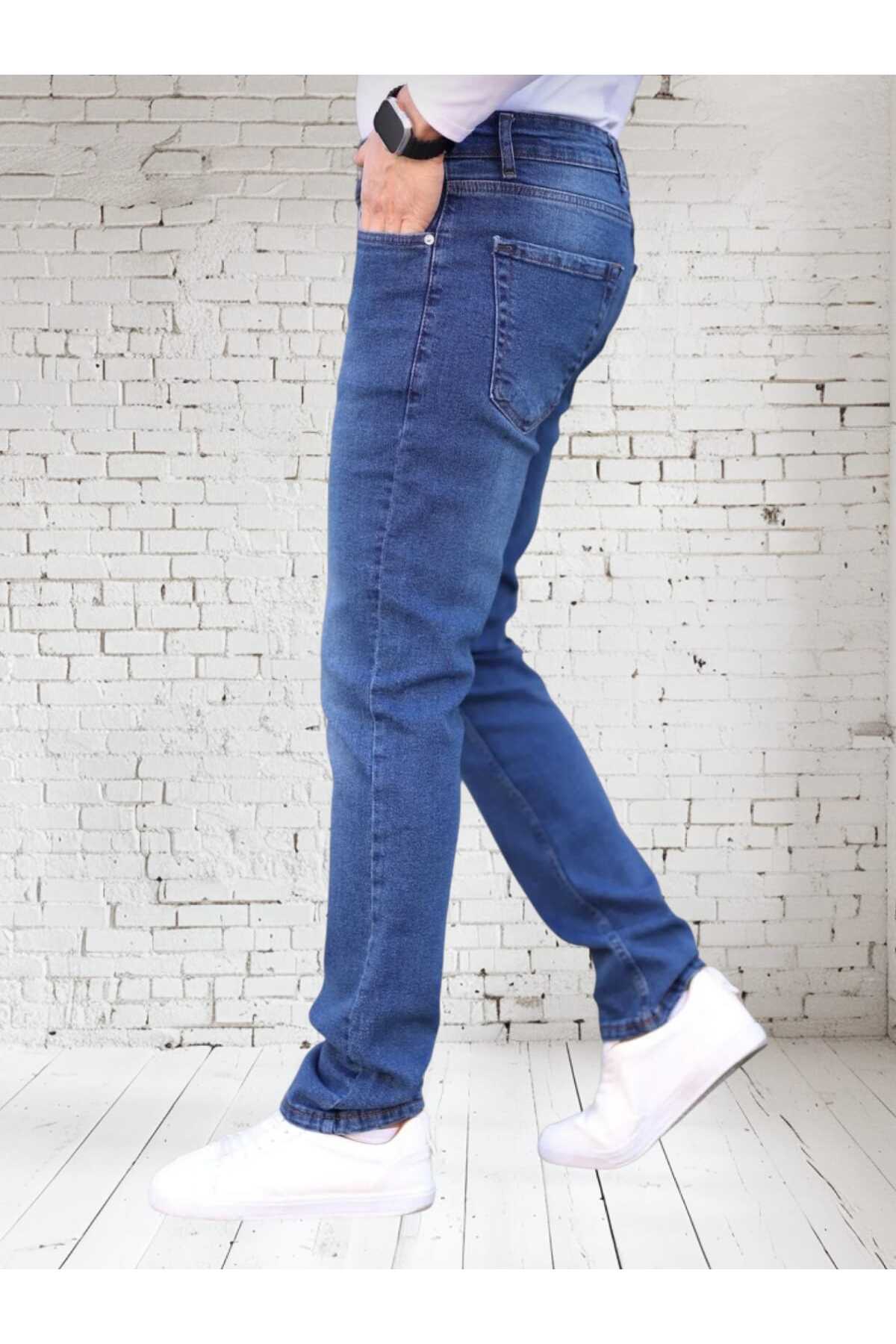 KING SEZAR  Erkek Likralı Esnek Jeans Erkek Kot Pantolon