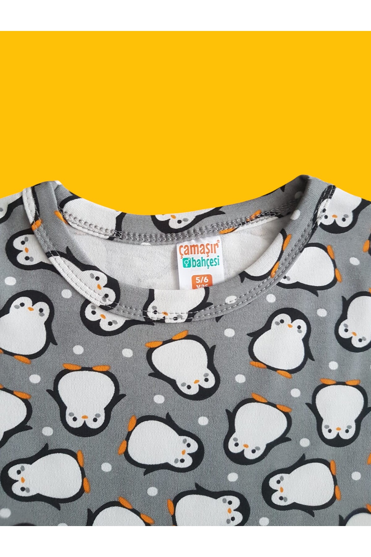 çamaşır bahçesi kendinize iyi bakın Uzun Kollu Desenli Çocuk Pijama Takım #baskılıçocukpijamatakım #çamaşırbahçesi #penguendesenlipijama fotoğrafı 6 (önizleme)