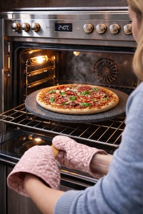 STONE EDITION Doğal Bazalt Taş %100 Doğal | 800°C Isı Dayanımı | Fırın & Mang...